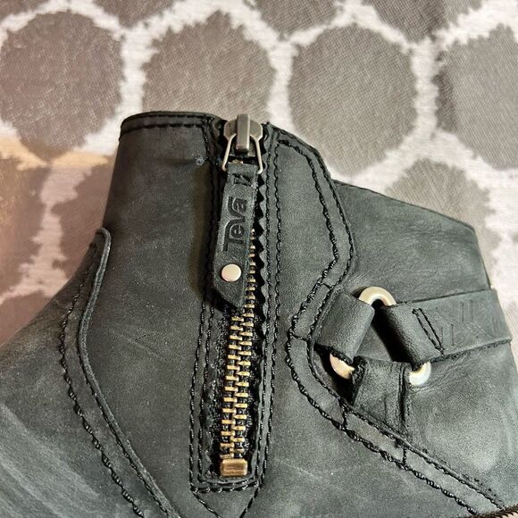 Teva Gray Ankle Booties with Side Zipper - Picture 2 of 9